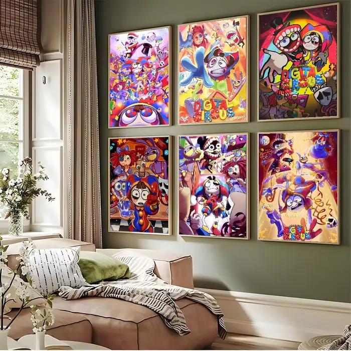 Affiche de cirque numérique l'anime l'incroyable, affiches de film imprimées de haute qualité, toile d'art mural pour décoration de salon, cadeau