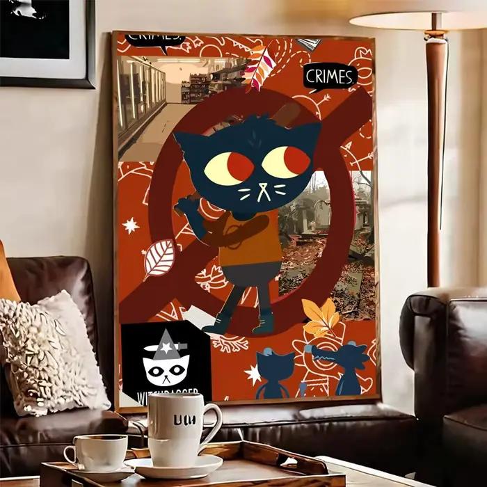 Autocollants d'affiche de dessin animé Night in the W-Woods