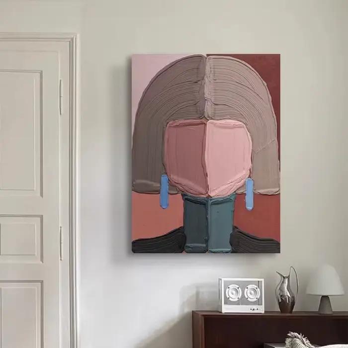 Peinture abstraite de femme imprimée moderne Wabi Sabi pour filles