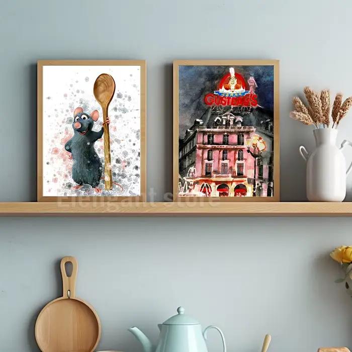 Affiches d'art en gouache inspirées de Ratatouille
