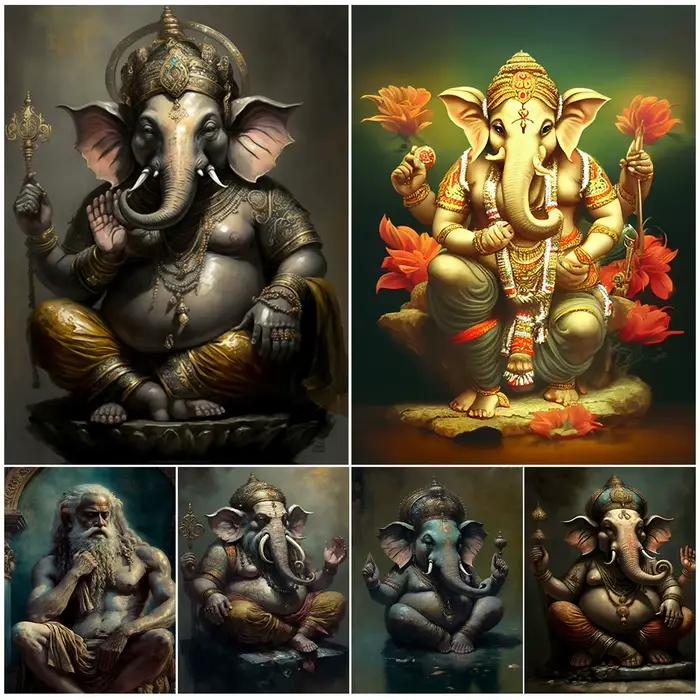 Affiches murales de Religion indienne Ganesha dieu hindouisme