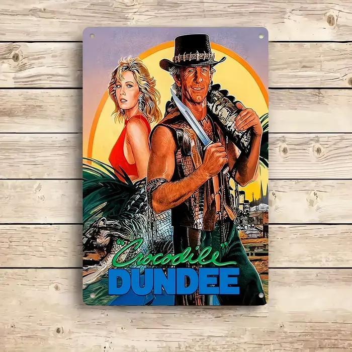 Affiche de film Crocodile Dundee classique plat 2D