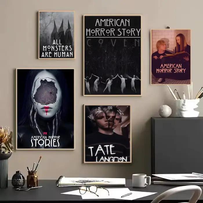 Affiche murale d'art gothique grotesque inspirée de l'anthologie américaine d'histoires d'horreur pour le salon