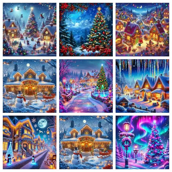 Maison de noël rêveur hiver paysage diamant peinture Kit 5D bricolage