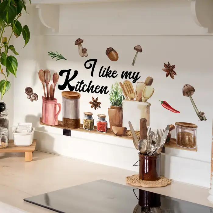 Autocollant mural motif I Like My Kitchen