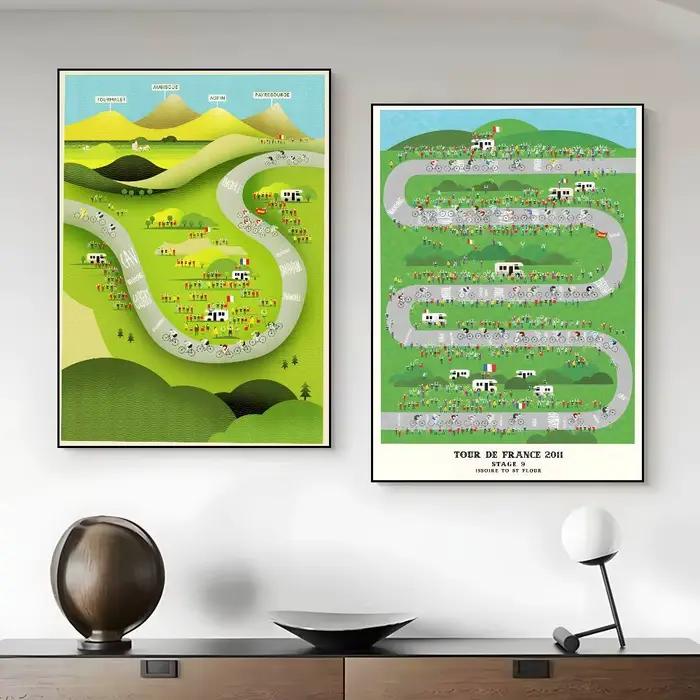 Affiche artistique sur toile HD du Tour de France