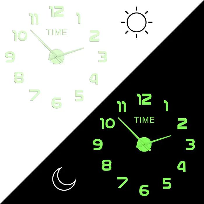 Horloge Murale 3D avec Effet Miroir