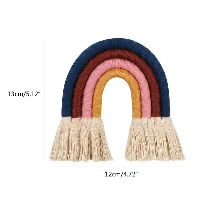 Arc-en-ciel mural suspendu en macramé