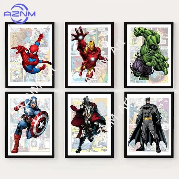 Ensemble d'affiches de super-héros de bandes dessinées