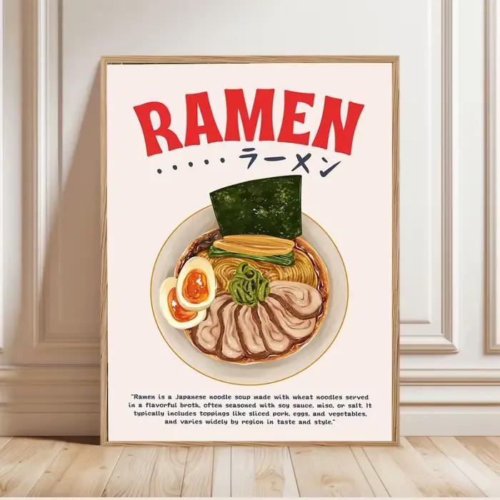 Affiche d'illustration de la cuisine japonaise