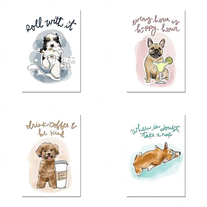 Happy Hour Art Prhonneur, Animal Art Posters, Pet Art Signs, Clicks Signs