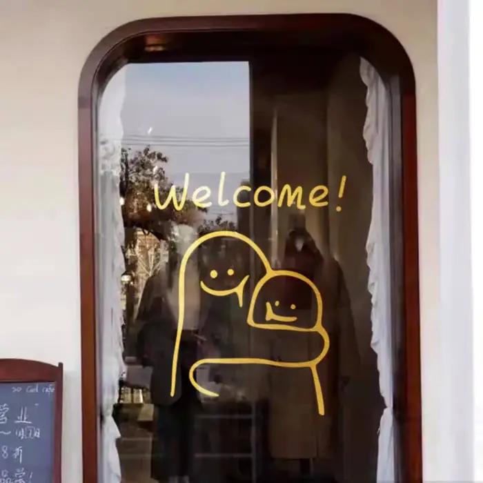 Autocollant de bienvenue simple INS pour porte