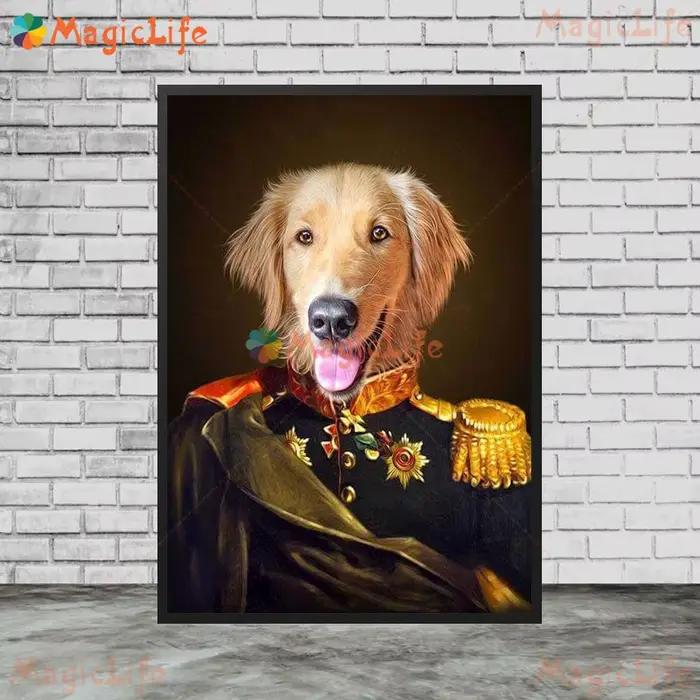 Vintage chien de compagnie général animaux Portraits cadeau drôle mur Art toile peinture mur photos pour salon décor à la maison sans cadre