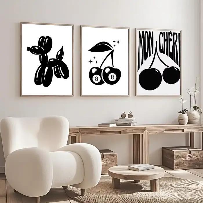 Affiche de lecteur de disque de billard noir et blanc
