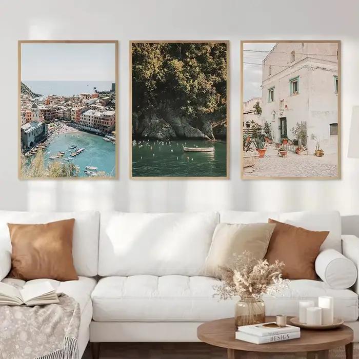 Affiche de photographie de la côte Amalfi de Village italien