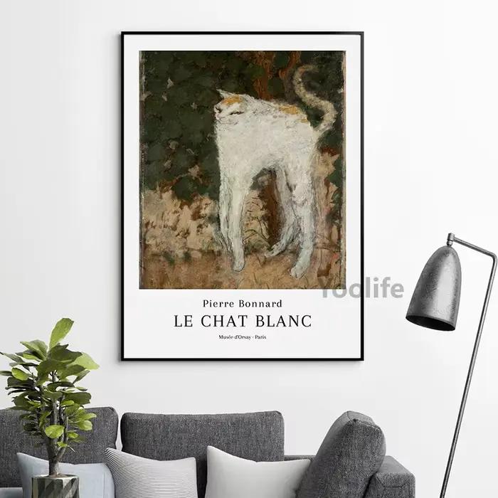Pierre Bonnard Le Chat Blanc affiche d'exposition Meme