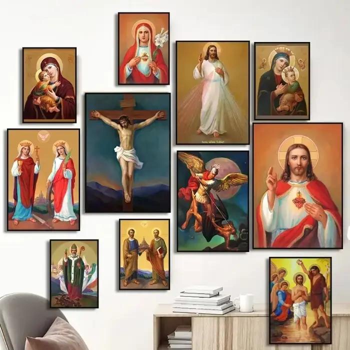 Peinture sur toile d'art Vintage catholique