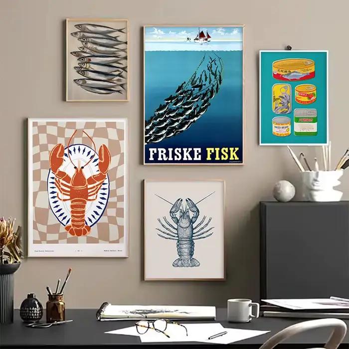 Affiche d'animaux marins