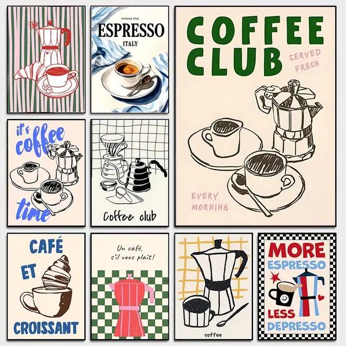 Affiche de Club de café de Style bohème sans cadre