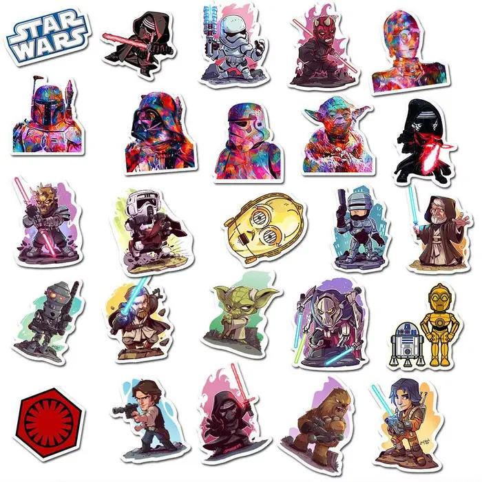 50 autocollants Star Wars Anime neufs