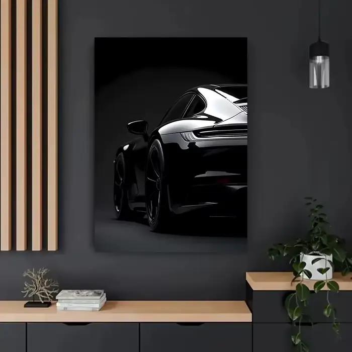 Affiche de voitures célèbres en noir et blanc