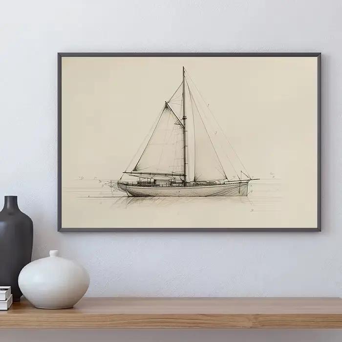 Affiche d'art vintage sur toile imprimée
