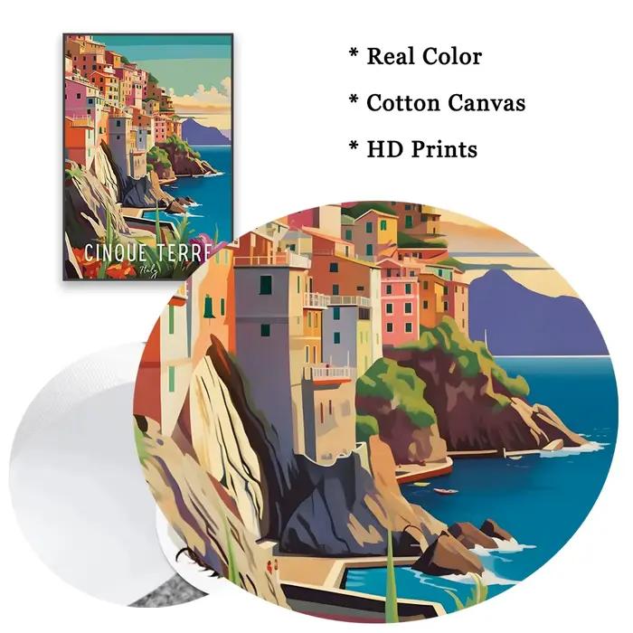 Affiche d'art colorée de scène de voyage d'italie