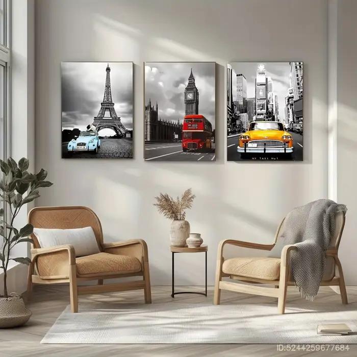 3 ensembles d'affiches en toile