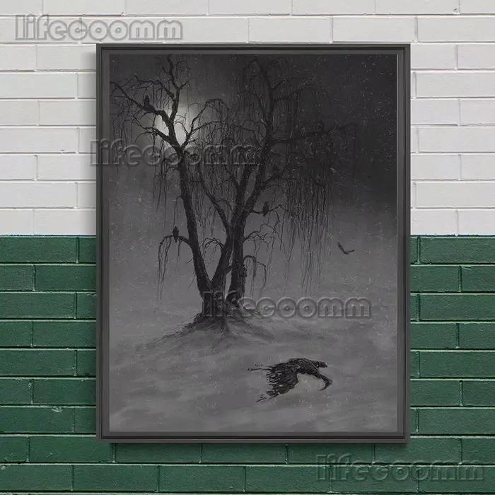 Toile d'art mural abstrait noir-blanc