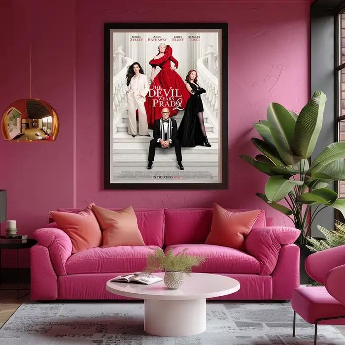 The D-Devil Wears Prada 2026 – Affiches minimalistes de chaussures à talons hauts rouges, peinture sur toile, art mural classique, décoration de chambre