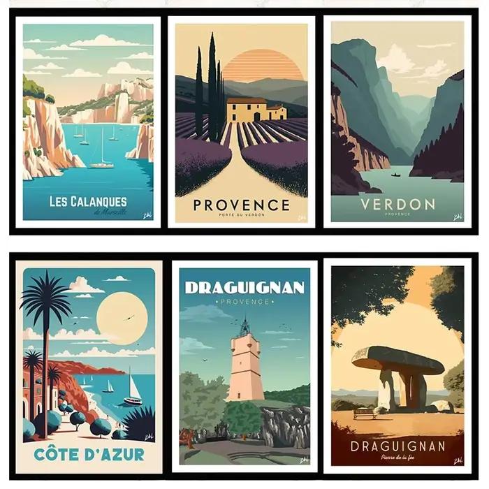 Affiche Rétro de Pétanque de Marseille Verdon