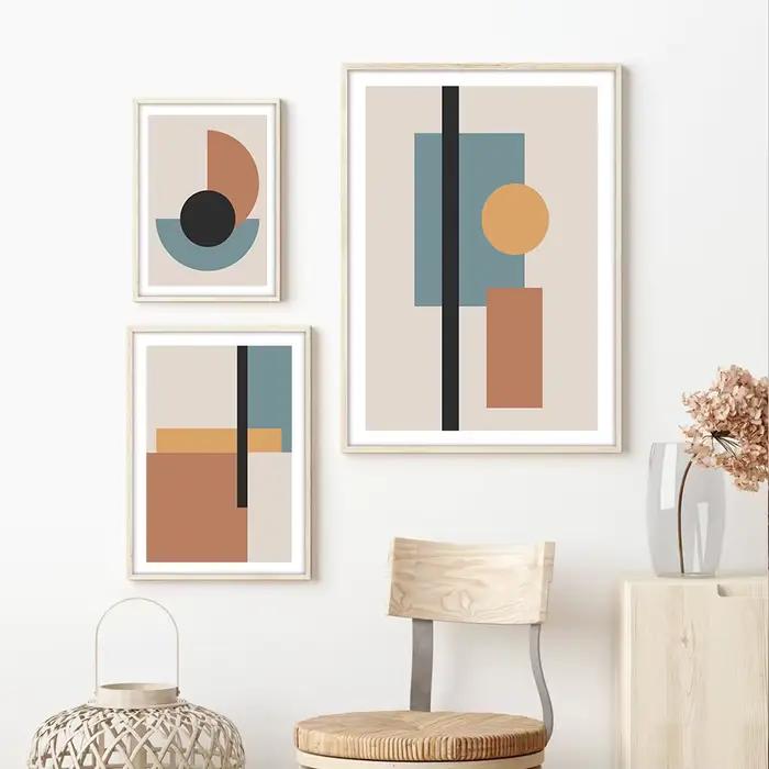 Affiches avec formes géométriques créatives