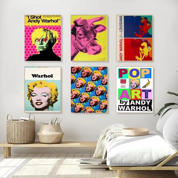 A-Andy W-Warhol-Affiche imprimée sur toile HD