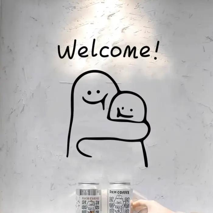 Autocollant de bienvenue simple INS pour porte