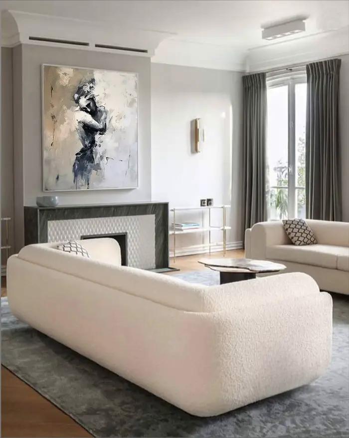 Peinture à l'huile abstraite peinte à la main pour femme