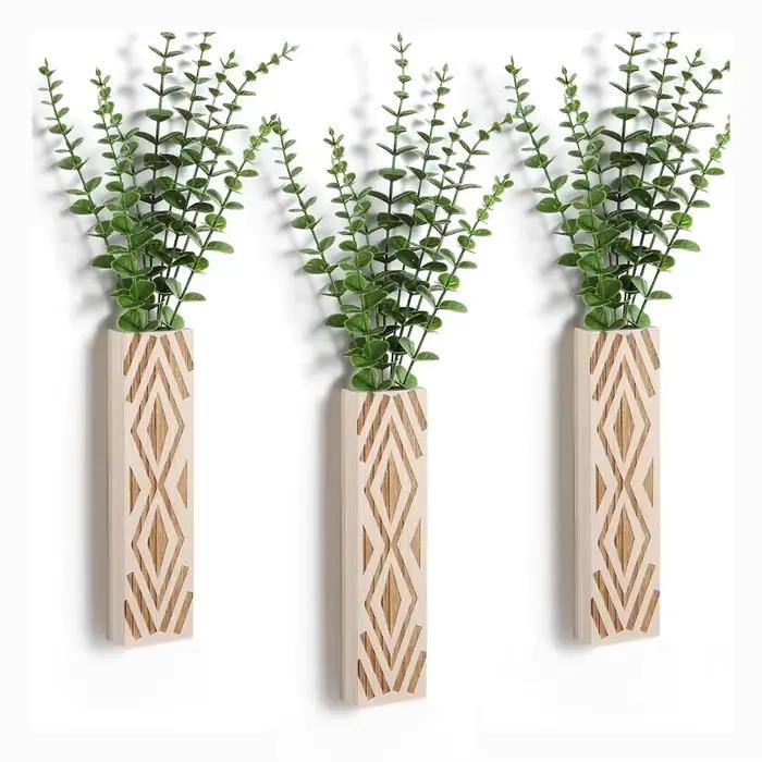 Vase mural en bois de style bohème pour la décoration de la maison