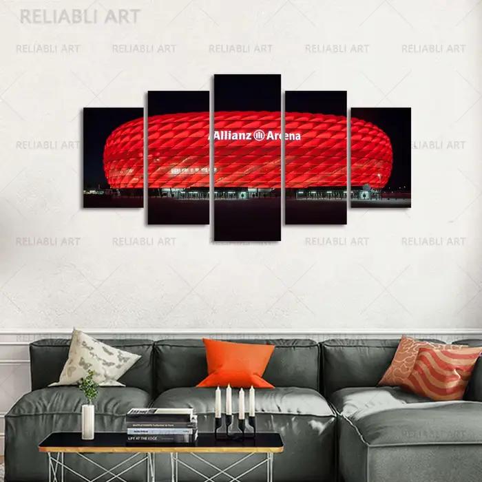 5 panneaux Bayern Munich Allianz Arena mur Art photos affiches toile peinture décoration salon décor à la maison sans cadre