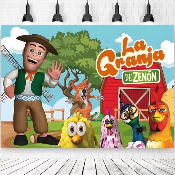 Thème De ferme d'herbe verte La Granja De Zenon fond De fête personnalisé décorer enfants 1er anniversaire bébé douche