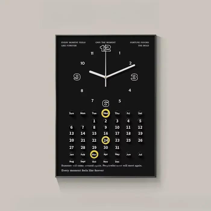 Horloge Murale Calendrier Créative pour Salon