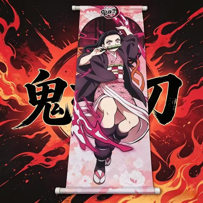 Affiche Anime Murale Nezuko Kamado – Cadeau Idéal pour les Fans de Demon Slayer – Décoration de Papeterie