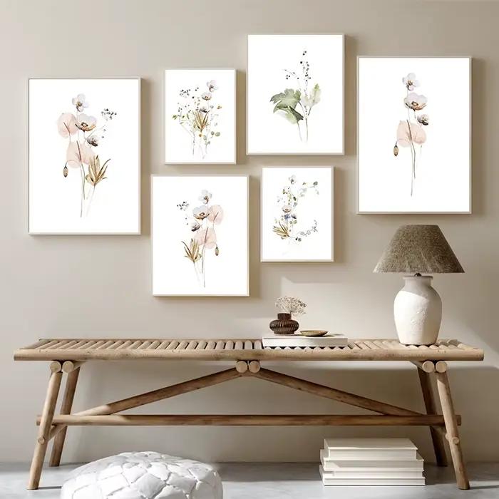 Bouquet Floral aquarelle Art peinture japonais Ikebana fleurs mur photos minimaliste affiche toile impression chambre décor à la maison