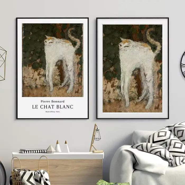 Pierre Bonnard Le Chat Blanc affiche d'exposition Meme