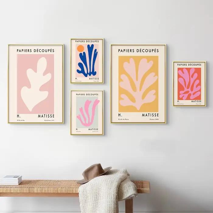 Henry Matisse – affiche d'exposition avec feuille colorée, toile d'art murale abstraite pour décoration de maison
