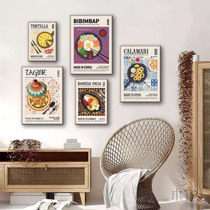 1 pièce, peinture sur toile sans cadre, thème Aliments Délicieux, impression Cuisine du Monde, affiche murale décorative pour la maison