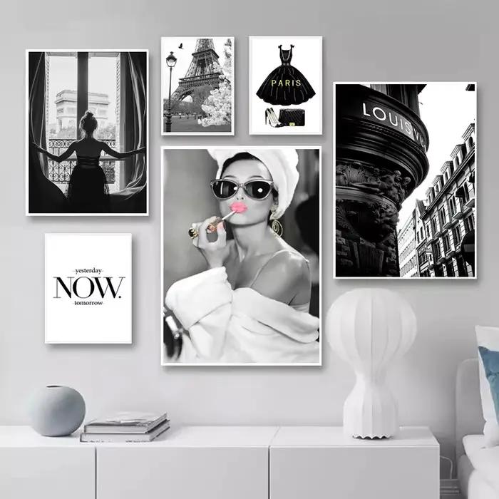 Peinture sur toile de luxe avec citations de super voiture et coco pour femme