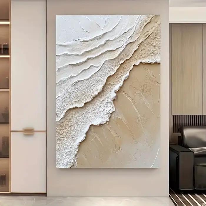 Peinture abstraite sur toile de vagues d'océan modernes