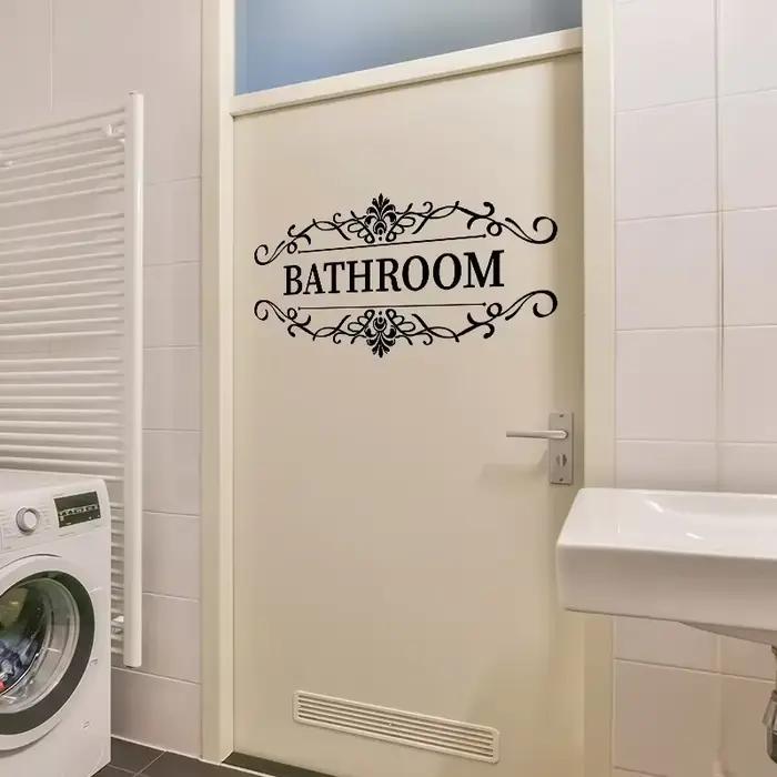 HOToilet-Autocollants décoratifs en vinyle pour porte et mur