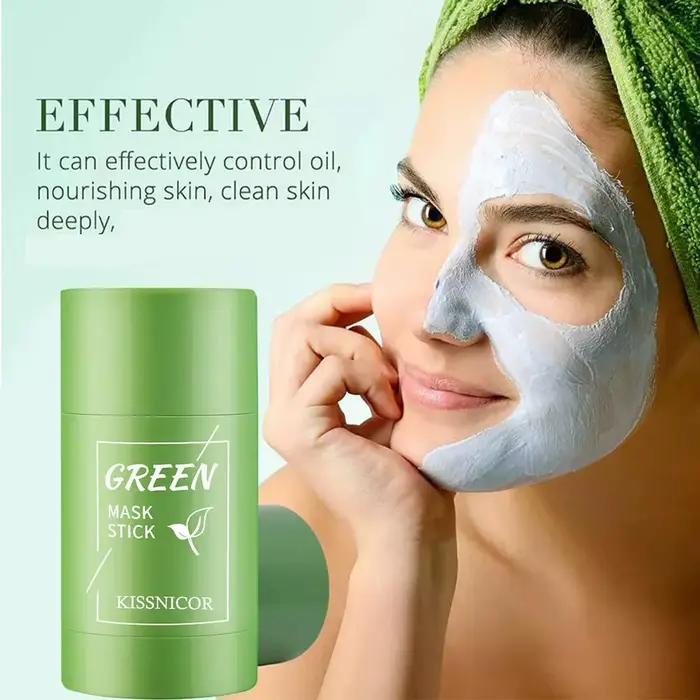 Masque Nettoyant Visage au Thé Vert en Stick – Réduit les Pores, Élimine les Points Noirs, Hydratant 40g