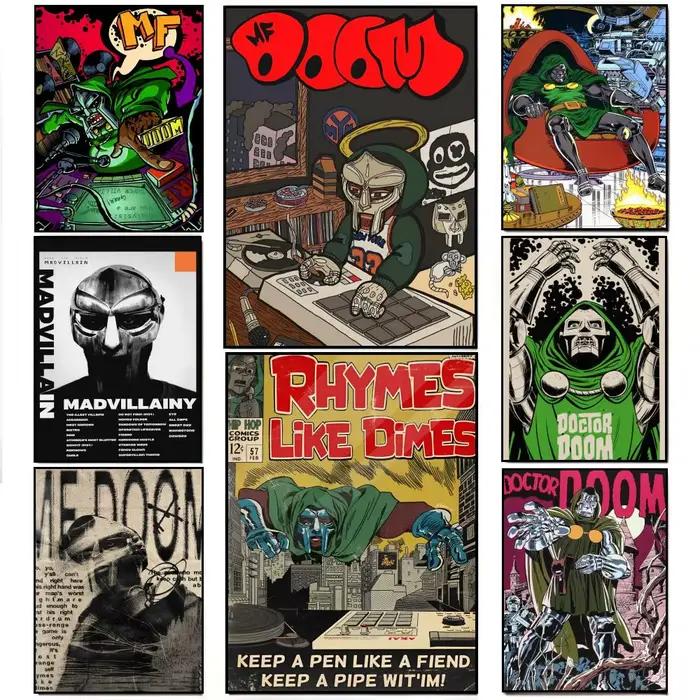 Affiche version bande dessinée du rappeur MF DOOM