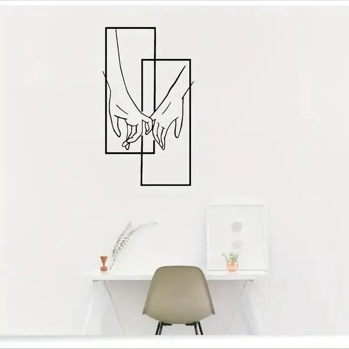 Affiche d'art de couple de mains tenant la main pour hommes et femmes